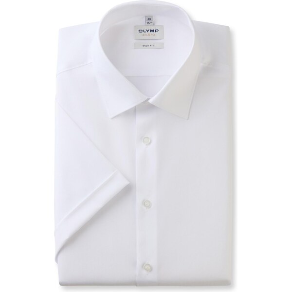 Pánska biela košeľa s krátkym rukávom OLYMP body fit 54129120