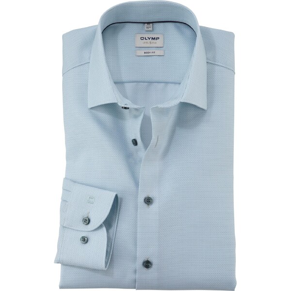 Pánska zelená bavlnená košeľa so štruktúrou OLYMP body fit 63411816