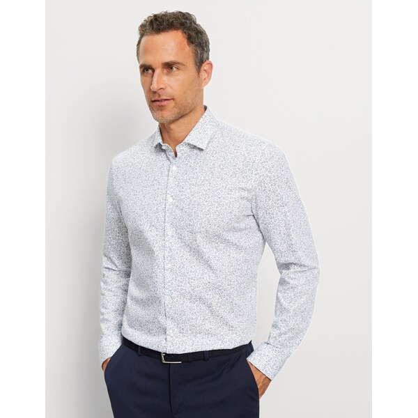Pánska biela košeľa so vzorom No. Six 24/Seven OLYMP super slim 63411820