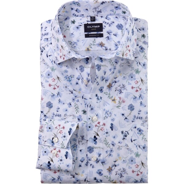 Pánska kvietkovaná prémiová bavlnená košeľa non-iron OLYMP modern fit 63869970