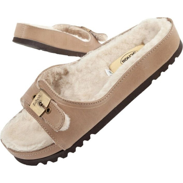 Scholl Iconic MEG Taupe W F303171062 dámske žabky 65602826