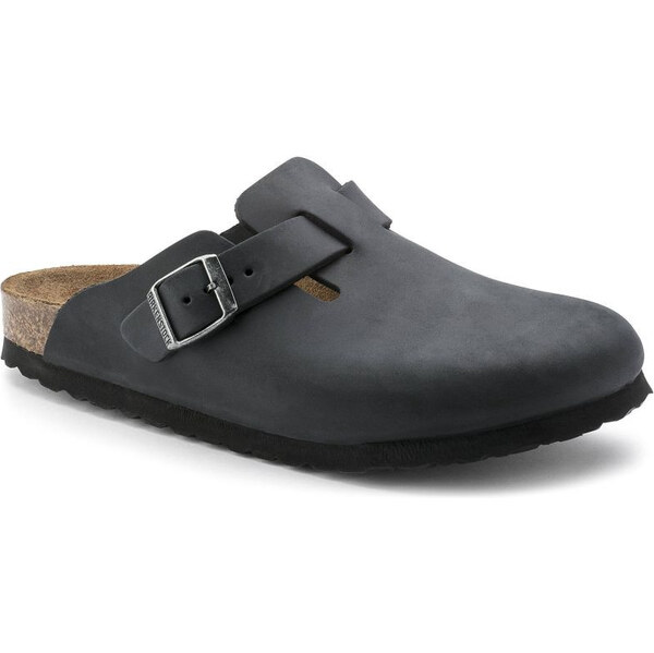 Dámske/pánske žabky Birkenstock Boston Black oil leather narrow 65604749