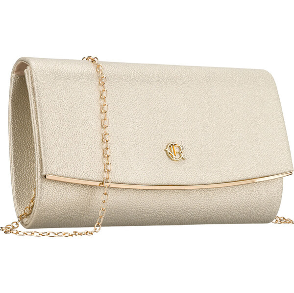 Dámska zlatá listová kabelka z eko kože na retiazke ROVICKY 65606754