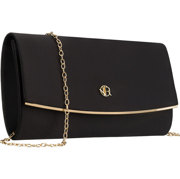 Dámska čierna spoločenská listová kabelka na retiazke ROVICKY 65606760