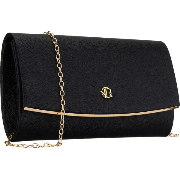 Dámska čierna listová kabelka z eko kože na retiazke ROVICKY 65606753