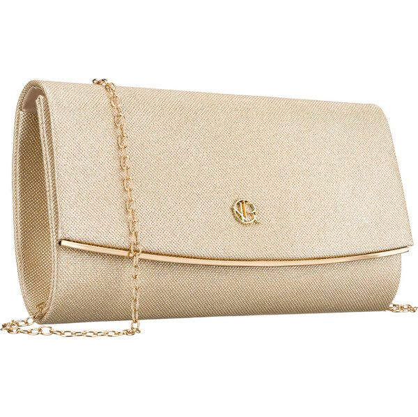 Dámska zlatá trblietavá listová kabelka ROVICKY 65606758