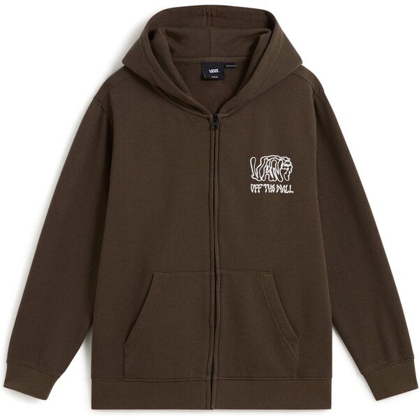 VANS Tepláková bunda tmavohnedá / biela 65608869