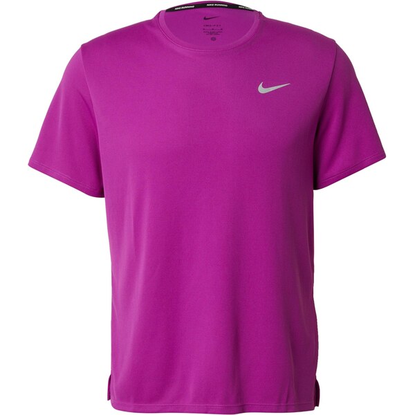 NIKE Funkčné tričko MILER striebornosivá / neónovo fialová 65665616