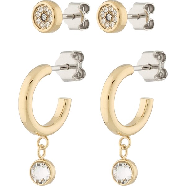 TOMMY HILFIGER Náušnice zlatá / strieborná / priehľadná 65609128