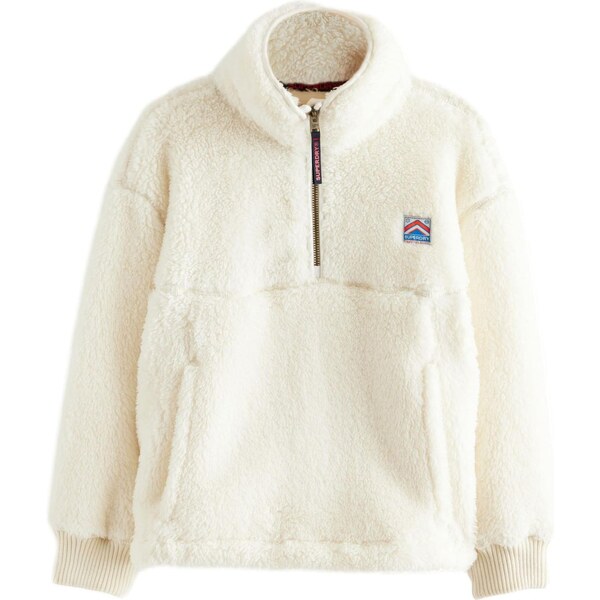 Superdry Flisová bunda petrolejová / brusnicová / biela 65893064