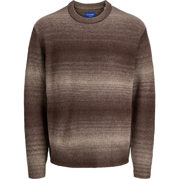 JACK & JONES Sveter JORMEADOWS svetlosivá / tmavočervená 65664771