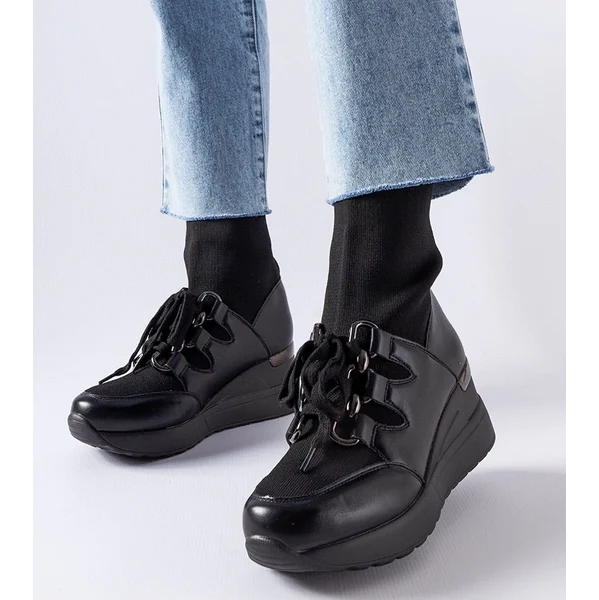 Gemre Čierne čižmy na podpätku značky Rochon 65608258