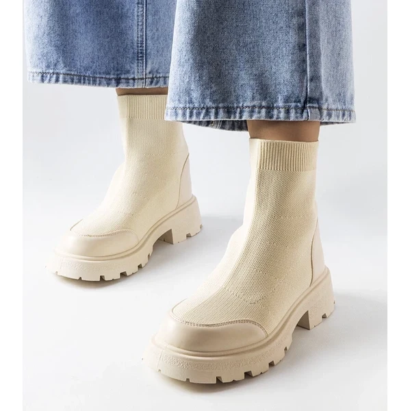 Gemre Béžové ponožkové topánky Lonte 65608270