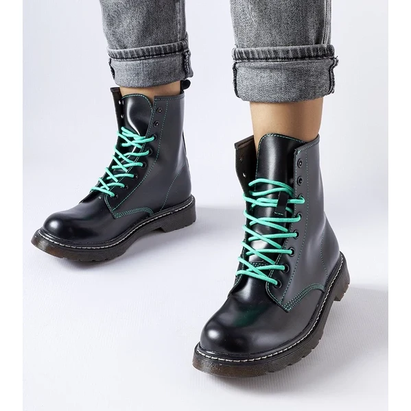 Gemre Čierne lapače s ozdobnou zelenou niťou Rocco 65608282