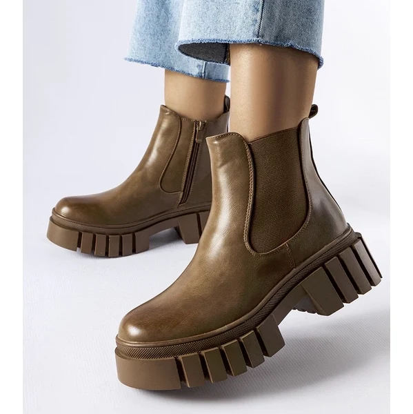 Gemre Hnedé papuče na platforme Giusy 65608287