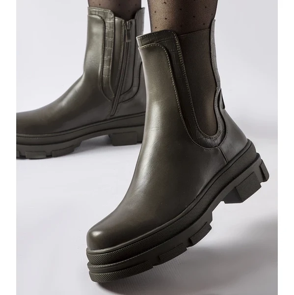 Gemre Zelené trekové topánky s hrubou podrážkou Torina 65608332