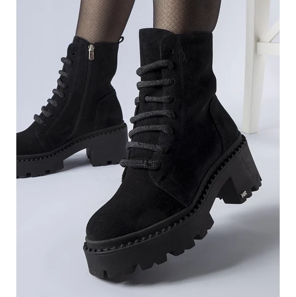 Gemre Čierne zateplené trapery na podpätku Karino 65608342