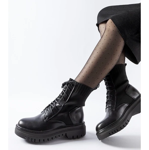 Gemre Čierne ponožkové masívne pracovné topánky Perticara 65608349