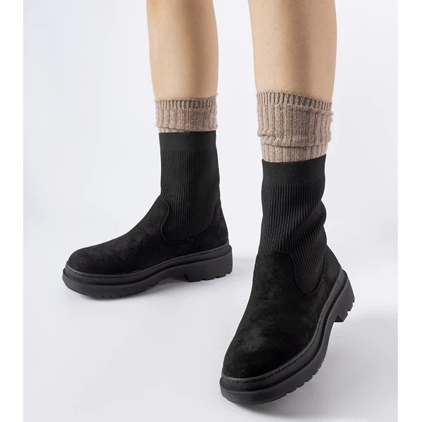 Gemre Čierne ponožkové robustné čižmy Hawkins 65608388