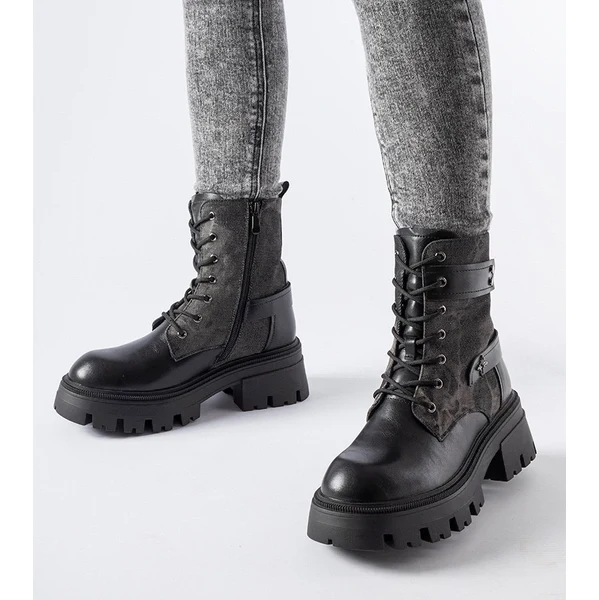 Gemre Čierne zateplené topánky s ochranným protektorom Norwalk 65608401