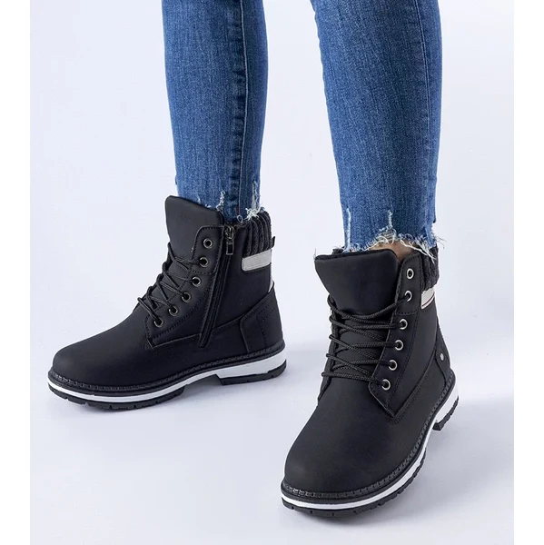 Gemre Čierne zateplené matné pracovné topánky Fernando 65608397