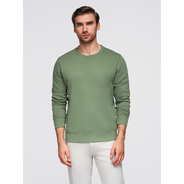 Ombre Mens BASIC sweatshirt with round neckline - green 57777450