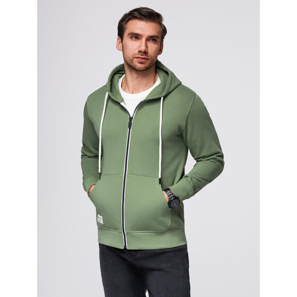 Ombre BASIC mens unbuttoned hooded sweatshirt - green 64834705