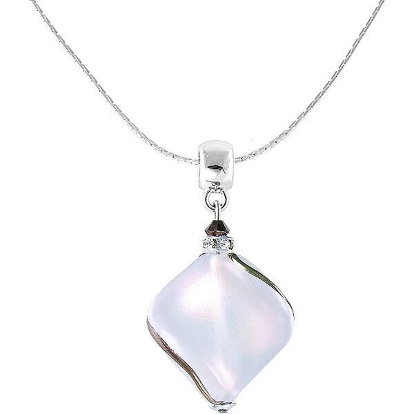 Lampglas Romantický náhrdelník Hidden Passion s bielou perlou Lampglas 66581356