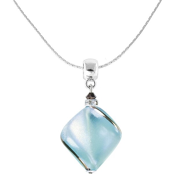 Lampglas Romantický náhrdelník Hidden Passion so svetlo modrou perlou 66581206