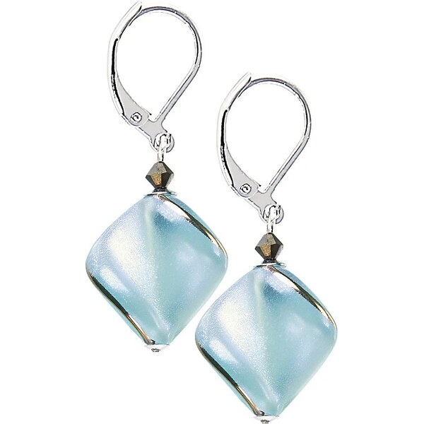 Lampglas Krásne náušnice Hidden Passion so svetlo modrou perlou 66595170