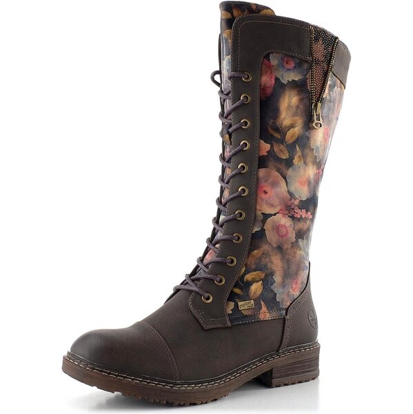 Rieker šnurovacie čižmy s membránou mud/ozean-multi/schwarz-antik 65612289