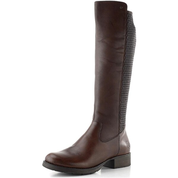 Rieker kožené čižmy so strečom tmavo hnedé Z9591-27 65612377