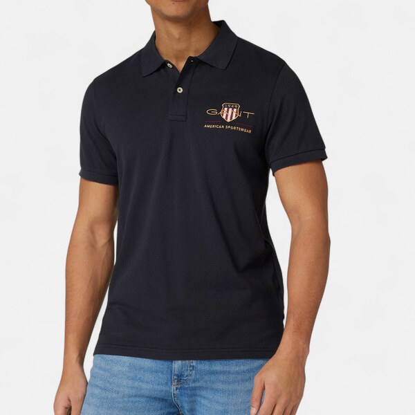 Pánské modré polo triko Gant 56428 65611694