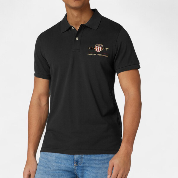 Pánské černé polo triko Gant 56429 65611695