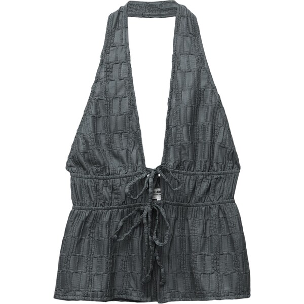 Pull&Bear Top tmavosivá 65886587