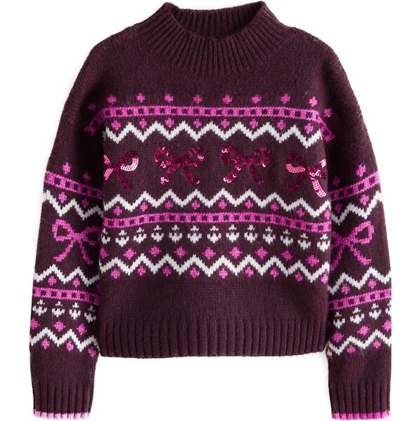 Next Sveter cyklaménová / svetloružová / biela 65663751