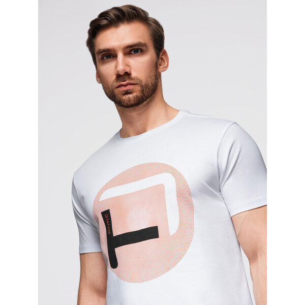 Ombre Mens t-shirt with large print - white 65656143
