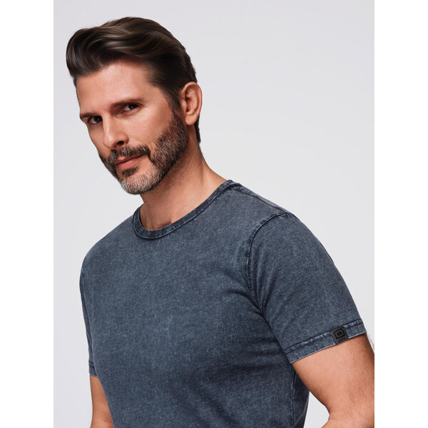 Ombre Mens t-shirt with wash effect - navy blue 65656145
