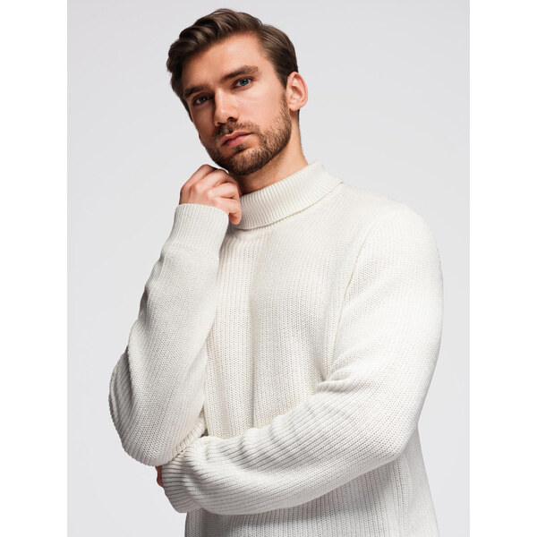 Ombre Classic mens cotton turtleneck sweater - white 65629111