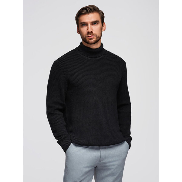 Ombre Mens classic cotton turtleneck sweater - black 65656146