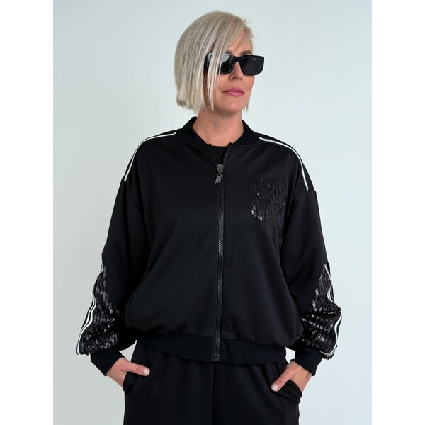 H4 Čierny bomber s flitrami PANDORA 692 65613665