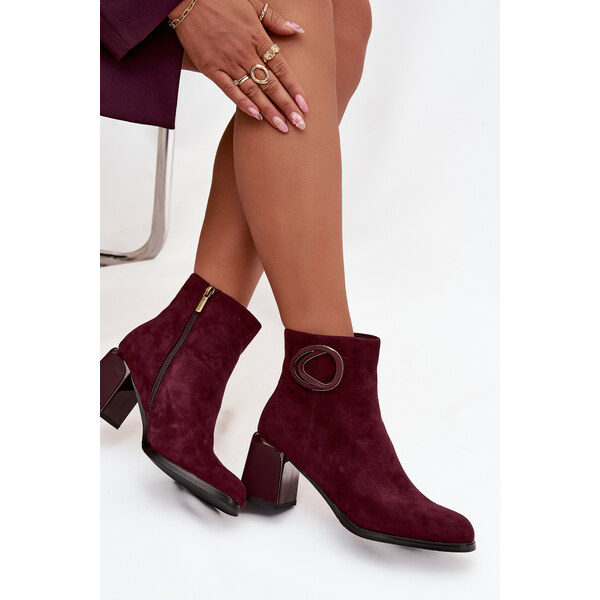 Semišové členkové topánky na podpätku Artiker 66474268