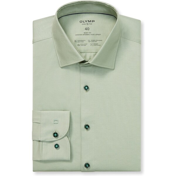 Pánska Flex Jersey limetková košeľa OLYMP body fit predĺžený rukáv 65614454