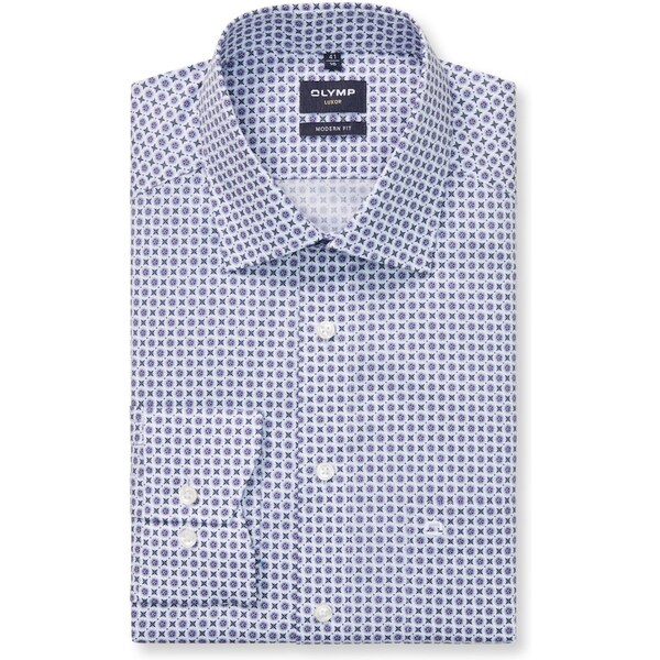 Pánska bavlnená košeľa Luxor s fialovou potlačou OLYMP modern fit 65614456