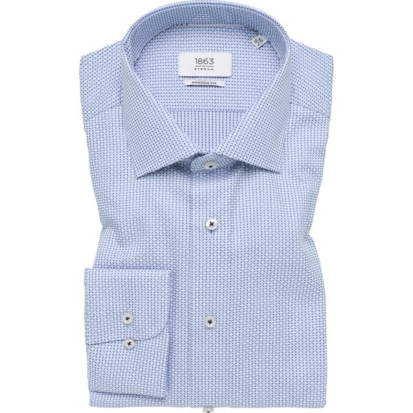 Pánska modrá košeľa so štruktúrou ETERNA modern fit 65614449
