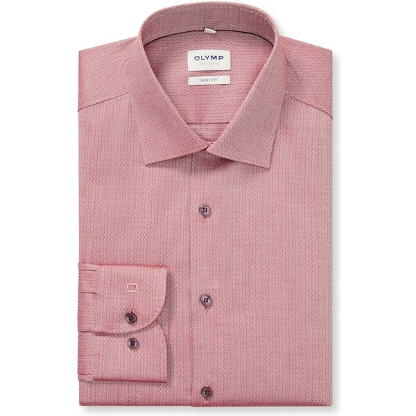Pánska košeľa vo farbe chianti so štruktúrou OLYMP body fit 65614450