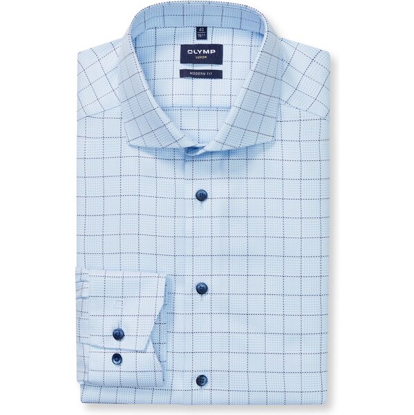 Pánska belasá károvaná košeľa Luxor OLYMP modern fit 65614461