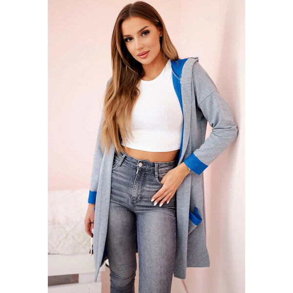 Kesi Sivo-modrý dámsky kardigán s vreckami 65618601