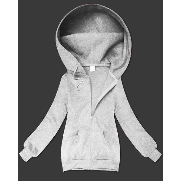 Šedá dámska mikina na zips s kapucňou SWest (B-12#) 65726331