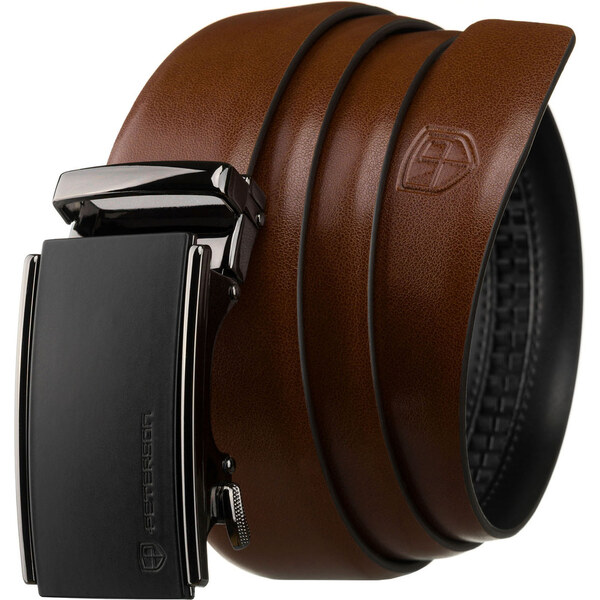 Peterson Pánsky hnedý kožený opasok s automatickou prackou – elegantný 65203471